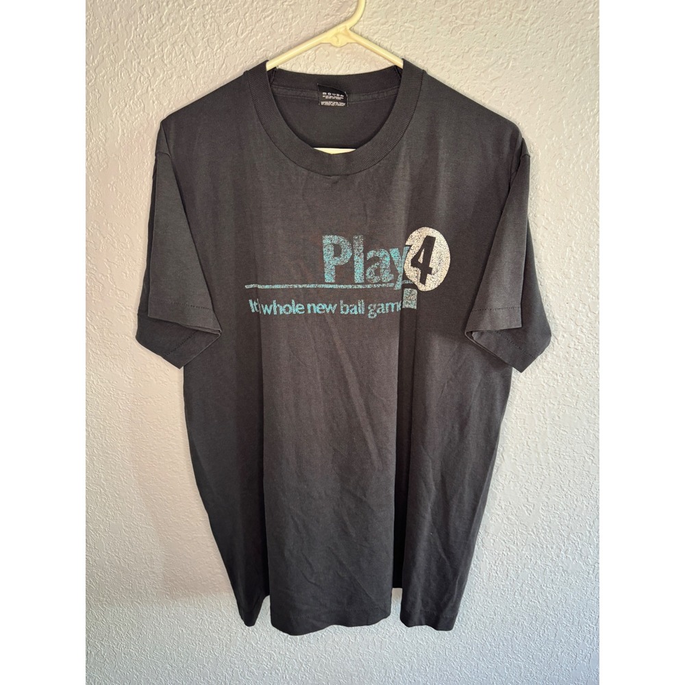Vtg 90s Single Stitch Screen Stars Best Play 4 T Shirt Mens XL Black Excellent